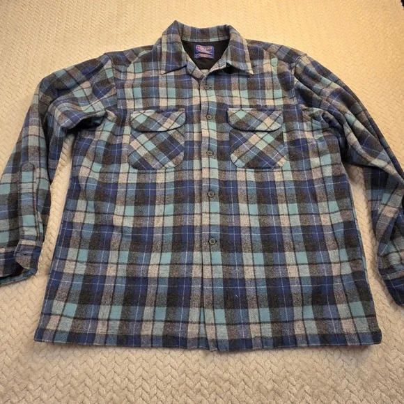 Pendleton Beach Boys Board Shirt Mens Large Loop Collar Plaid Limited Edition